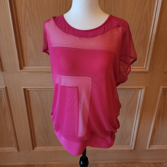 Mesh Overlay Tank in Hot Pink - Picture 1 of 4